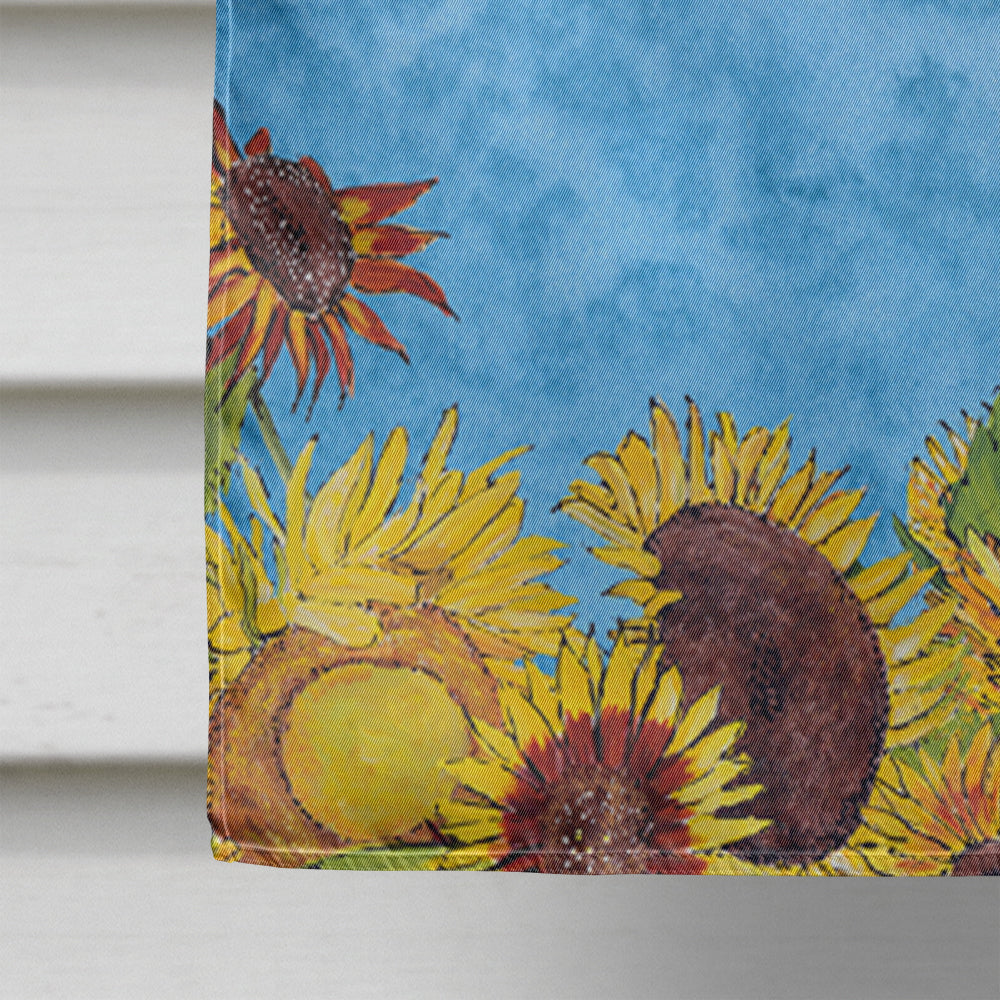 Doberman in Summer Flowers House Flag 28x40 Porch Sleeve Pole Decorative Outside Yard Banner Artwork Wall Hanging, Polyester