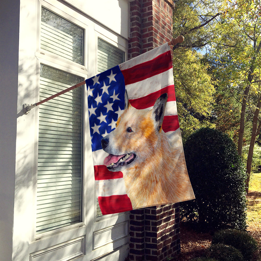 USA American Flag with Australian Cattle Dog House Flag 28x40 Porch Sleeve Pole Decorative Outside Yard Banner Artwork Wall Hanging, Polyester