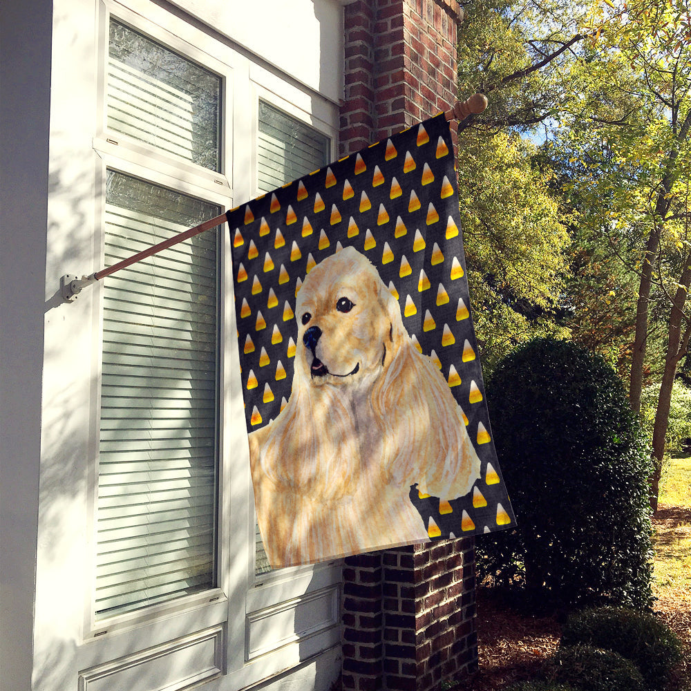 Cocker Spaniel Candy Corn Halloween Portrait House Flag 28x40 Porch Sleeve Pole Decorative Outside Yard Banner Artwork Wall Hanging, Polyester