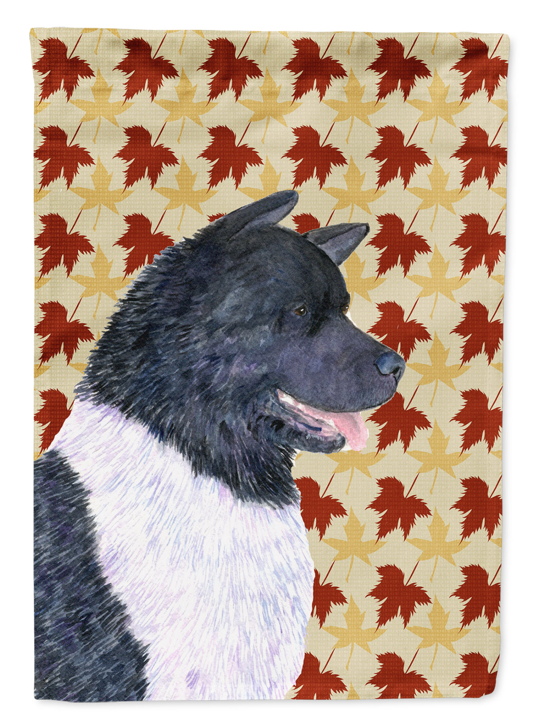 Akita Fall Leaves Portrait House Flag 28x40 Porch Sleeve Pole Decorative Outside Yard Banner Artwork Wall Hanging, Polyester
