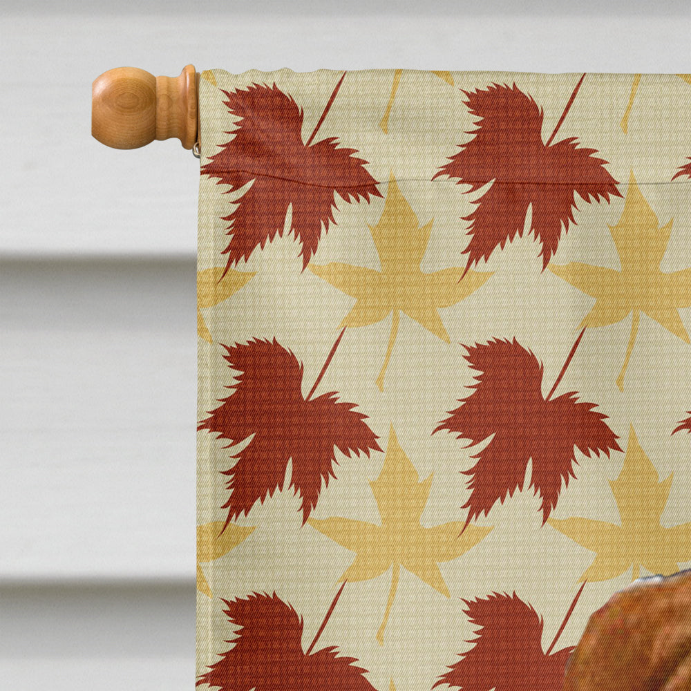 Sussex Spaniel Fall Leaves Portrait House Flag 28x40 Porch Sleeve Pole Decorative Outside Yard Banner Artwork Wall Hanging, Polyester