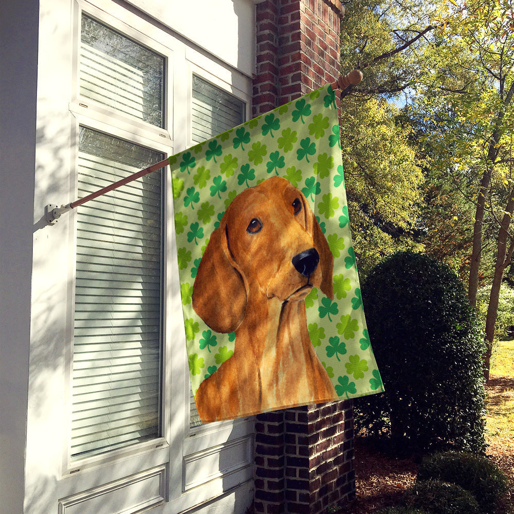 Dachshund St. Patrick's Day Shamrock Portrait House Flag 28x40 Porch Sleeve Pole Decorative Outside Yard Banner Artwork Wall Hanging, Polyester