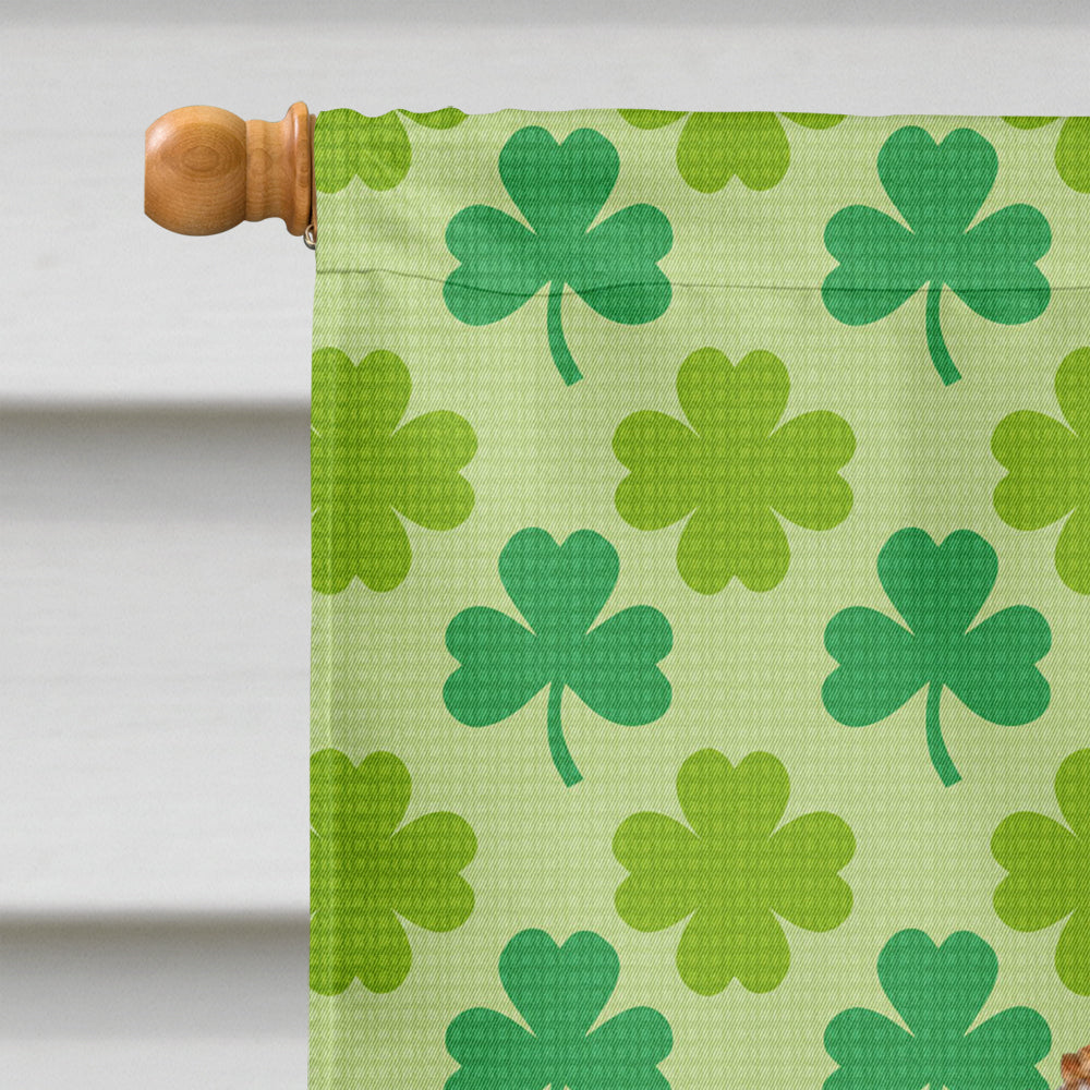 Jack Russell Terrier St. Patrick's Day Shamrock Portrait House Flag 28x40 Porch Sleeve Pole Decorative Outside Yard Banner Artwork Wall Hanging, Polyester
