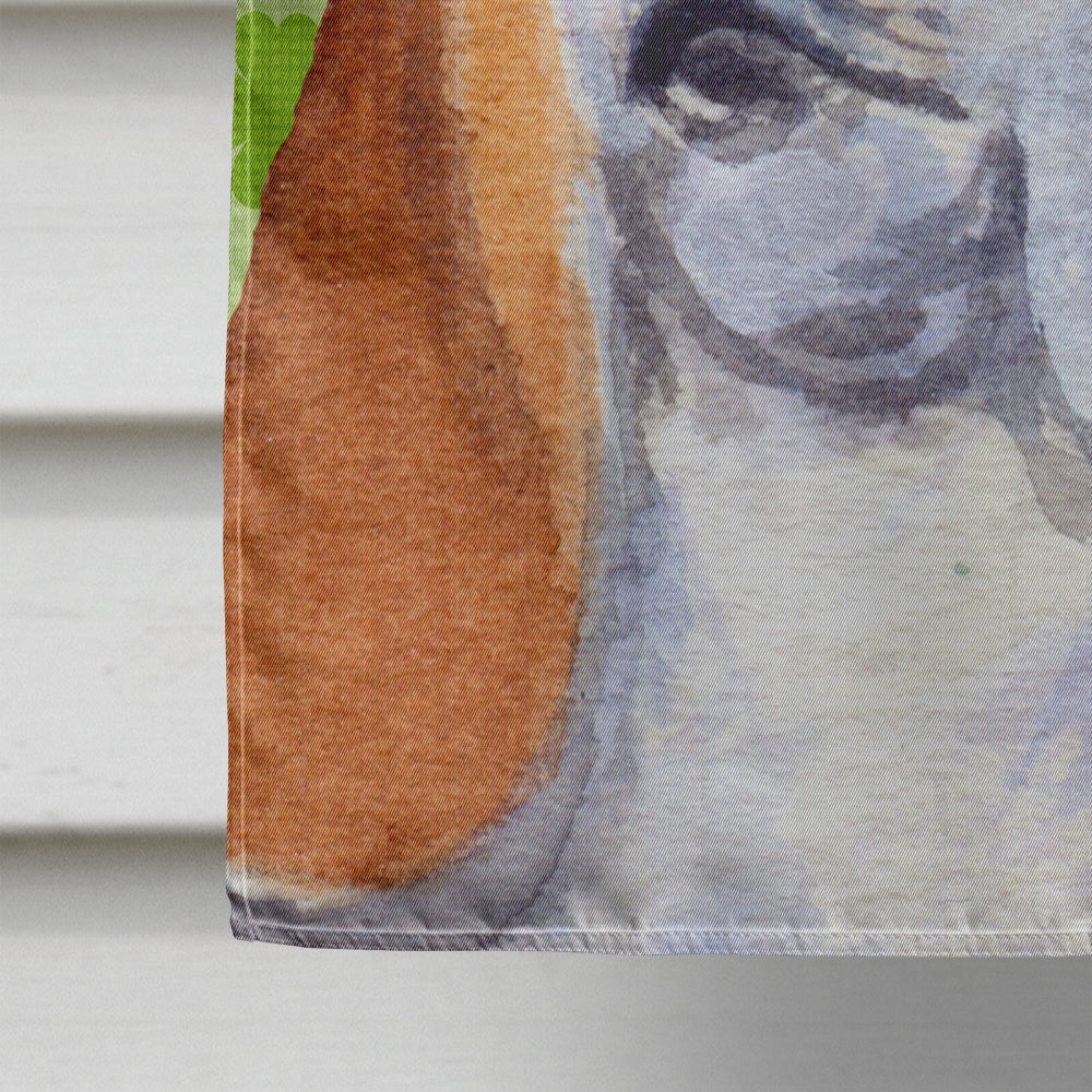 Basset Hound St. Patrick's Day Shamrock Portrait House Flag 28x40 Porch Sleeve Pole Decorative Outside Yard Banner Artwork Wall Hanging, Polyester