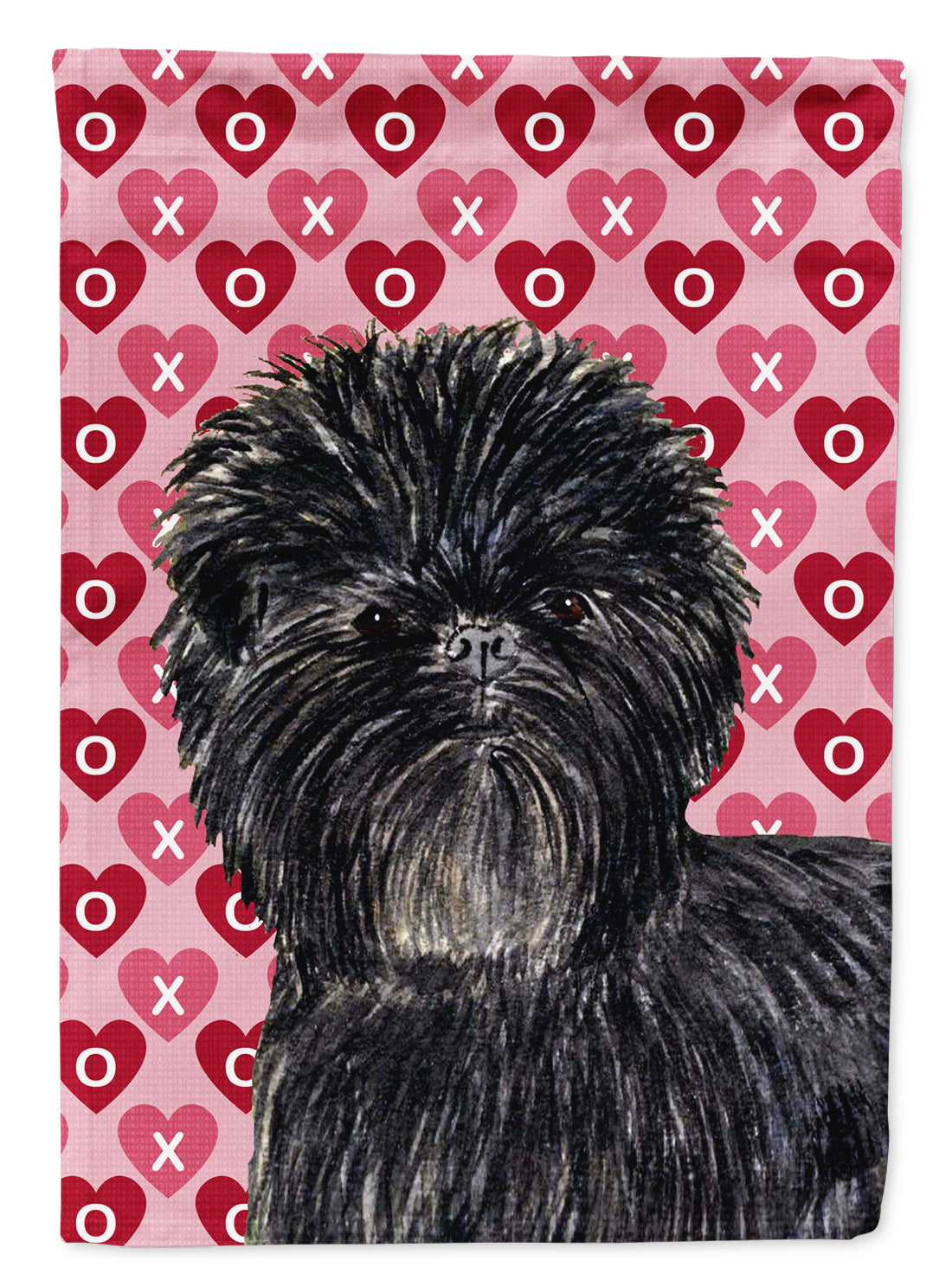 Affenpinscher Hearts Love and Valentine's Day Portrait House Flag 28x40 Porch Sleeve Pole Decorative Outside Yard Banner Artwork Wall Hanging, Polyester