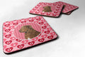 Chesapeake Bay Retriever Hearts Love and Valentine's Day Foam Coasters Set of 4 Cup Coasters for Indoor Outdoor, Tabletop Protection, Anti Slip, Mouse pad Material