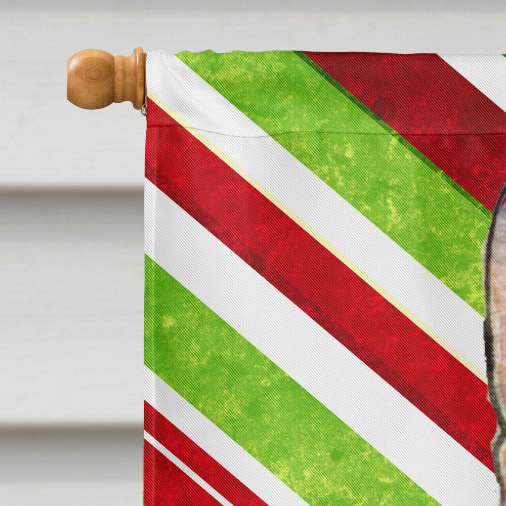 Rat Terrier Candy Cane Holiday Christmas House Flag 28x40 Porch Sleeve Pole Decorative Outside Yard Banner Artwork Wall Hanging, Polyester