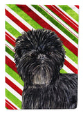 Affenpinscher Candy Cane Holiday Christmas House Flag 28x40 Porch Sleeve Pole Decorative Outside Yard Banner Artwork Wall Hanging, Polyester