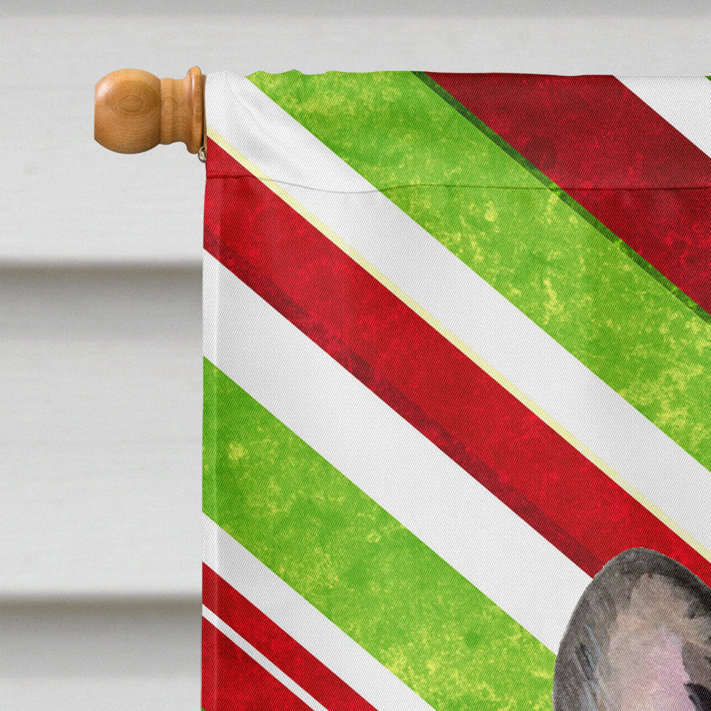 French Bulldog Candy Cane Holiday Christmas House Flag 28x40 Porch Sleeve Pole Decorative Outside Yard Banner Artwork Wall Hanging, Polyester
