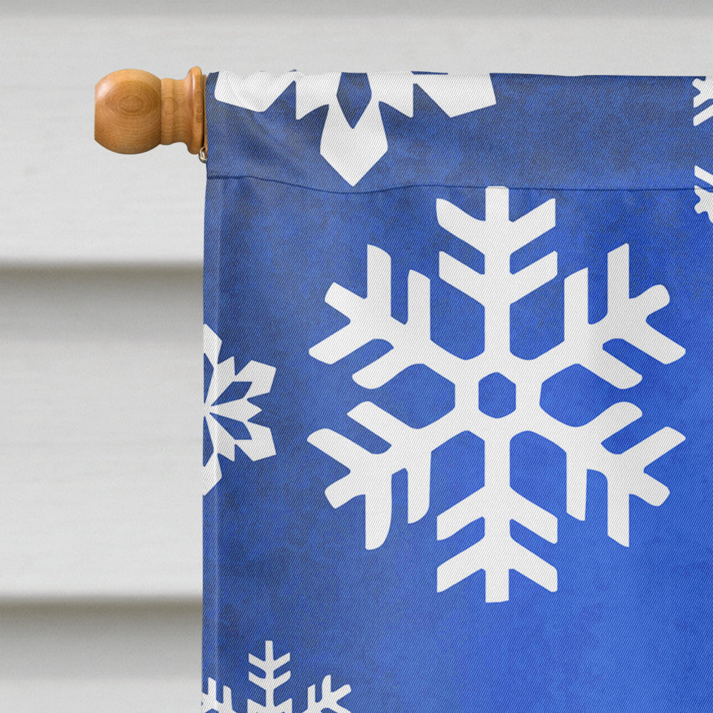 Fox Terrier Winter Snowflakes Holiday House Flag 28x40 Porch Sleeve Pole Decorative Outside Yard Banner Artwork Wall Hanging, Polyester