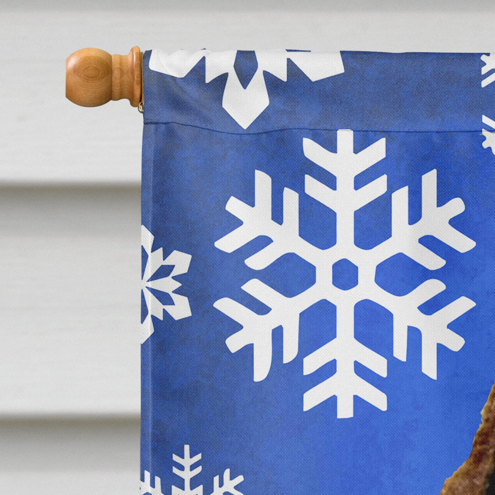 Springer Spaniel Winter Snowflakes Holiday House Flag 28x40 Porch Sleeve Pole Decorative Outside Yard Banner Artwork Wall Hanging, Polyester