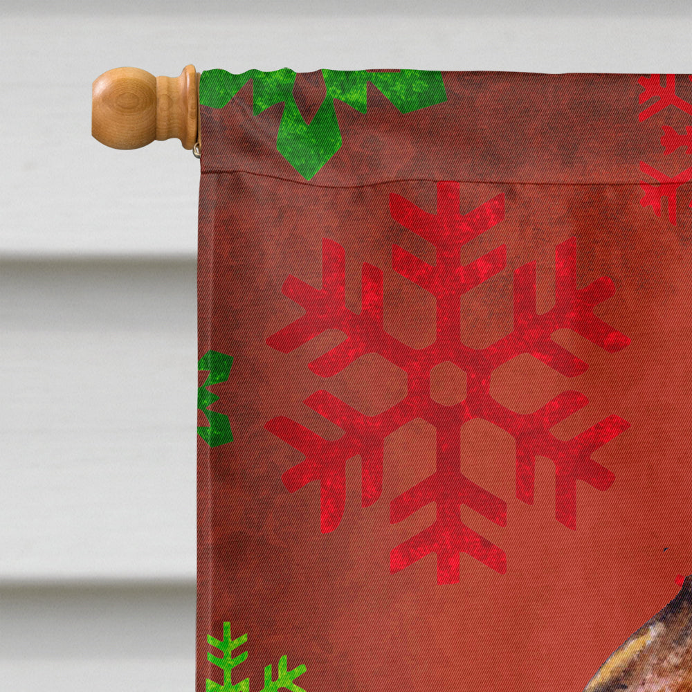 Brussels Griffon Red and Green Snowflakes Holiday Christmas House Flag 28x40 Porch Sleeve Pole Decorative Outside Yard Banner Artwork Wall Hanging, Polyester
