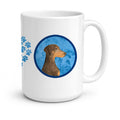 Blue Doberman Ceramic Coffee Mug 15 oz Decorative Large C Handle Mug Cup for Tea, Cocoa Hot Chocolate