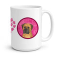 Pink Bullmastiff Ceramic Coffee Mug 15 oz Decorative Large C Handle Mug Cup for Tea, Cocoa Hot Chocolate