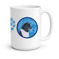 Blue Akita Ceramic Coffee Mug 15 oz Decorative Large C Handle Mug Cup for Tea, Cocoa Hot Chocolate