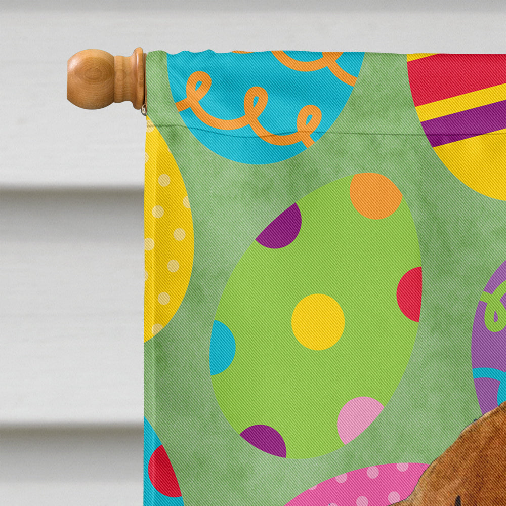 Dachshund Easter Eggtravaganza House Flag 28x40 Porch Sleeve Pole Decorative Outside Yard Banner Artwork Wall Hanging, Polyester