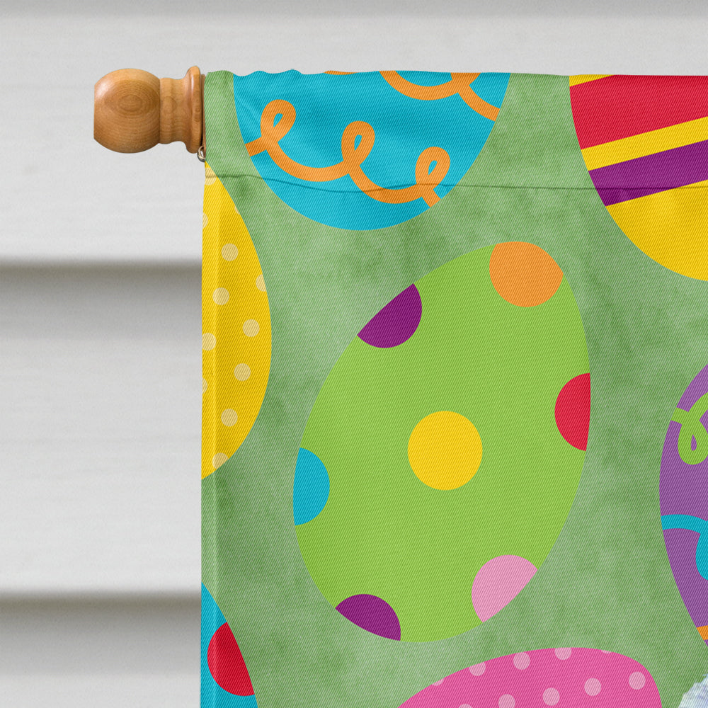 English Toy Spaniel Easter Eggtravaganza House Flag 28x40 Porch Sleeve Pole Decorative Outside Yard Banner Artwork Wall Hanging, Polyester