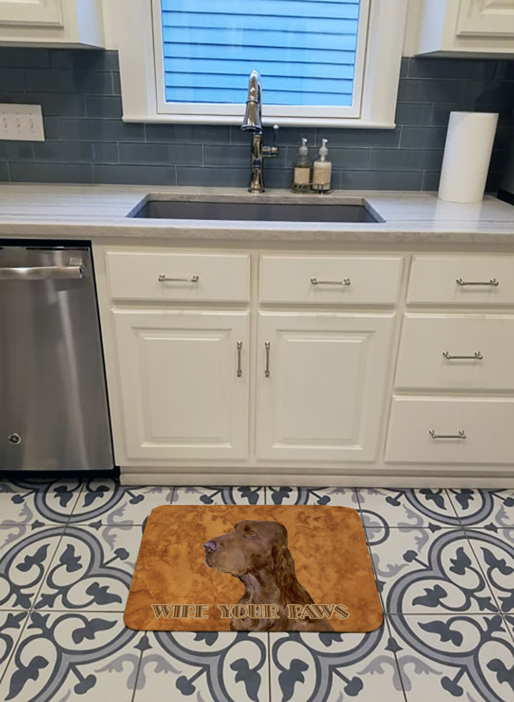 Field Spaniel Wipe your Paws Memory Foam Kitchen Mat Machine Washable Anti-Fatigue Cushion Comfort Bath or Kitchen Rug