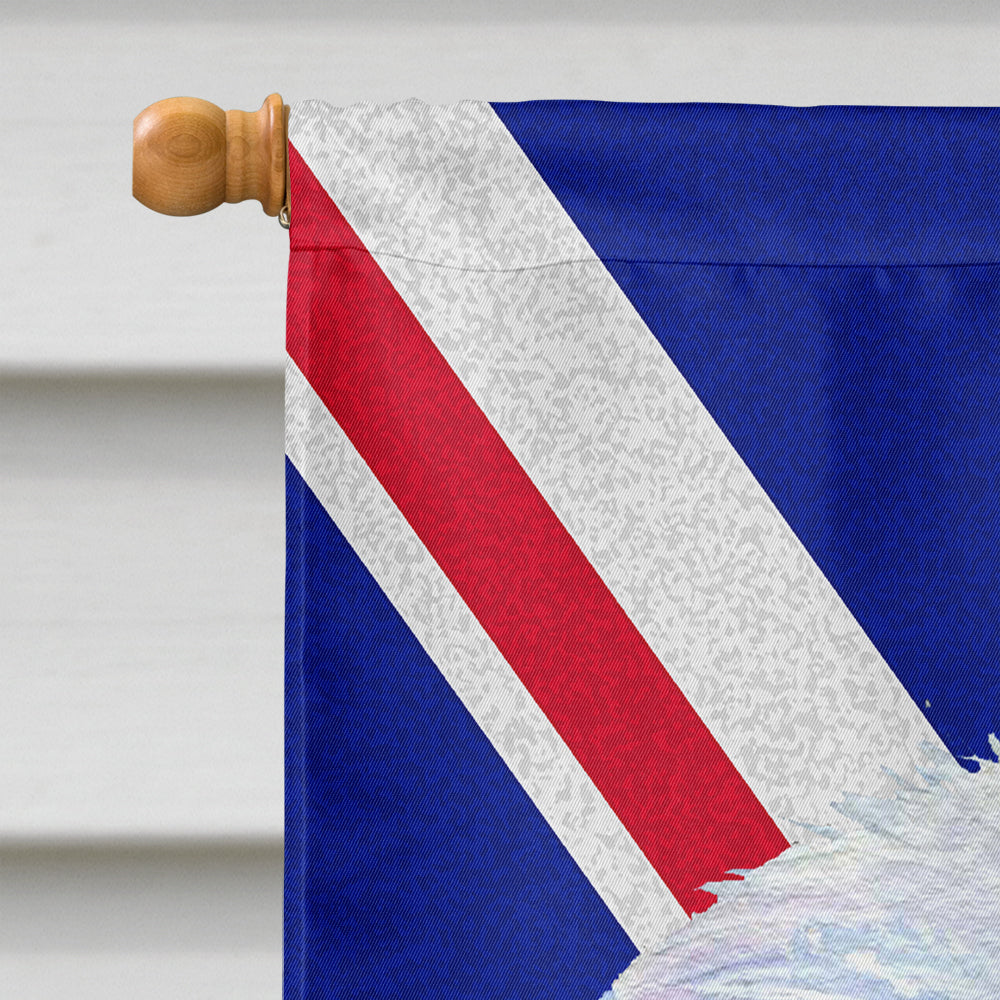 Maltese with English Union Jack British Flag House Flag 28x40 Porch Sleeve Pole Decorative Outside Yard Banner Artwork Wall Hanging, Polyester
