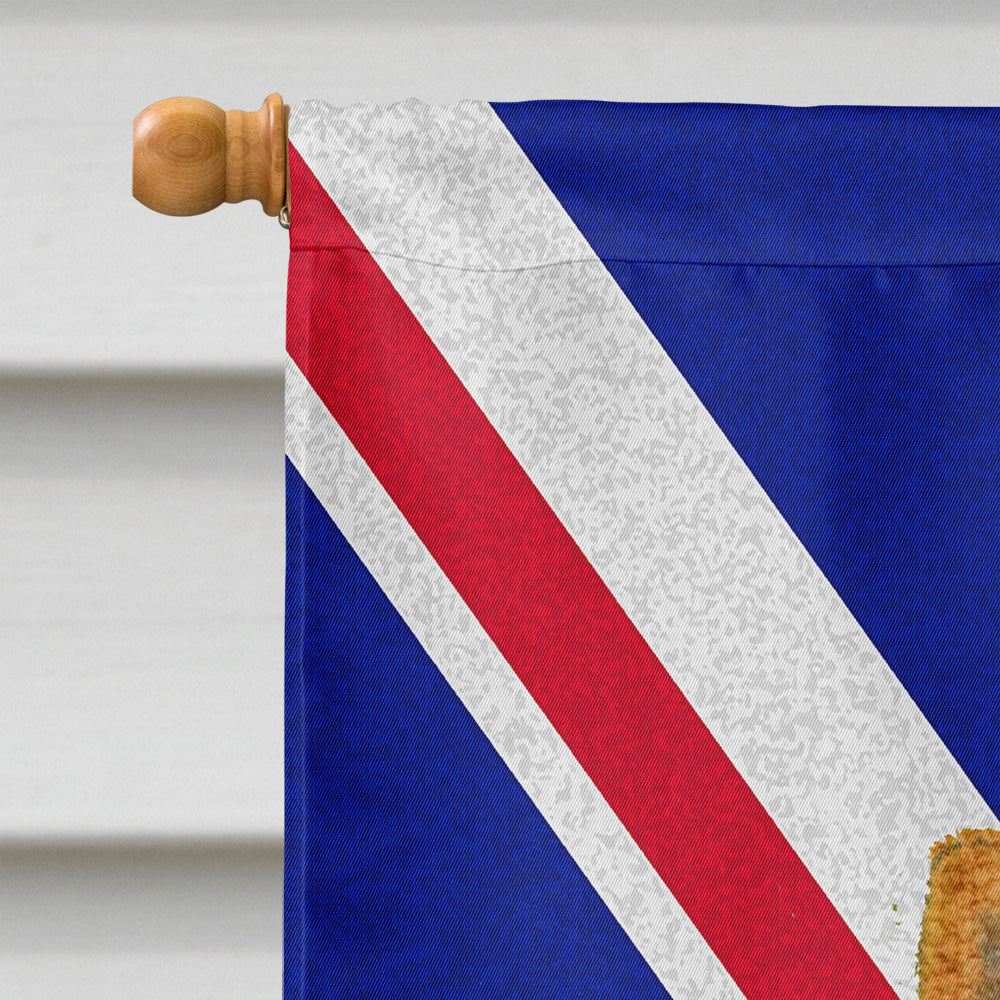 Chow Chow with English Union Jack British Flag House Flag 28x40 Porch Sleeve Pole Decorative Outside Yard Banner Artwork Wall Hanging, Polyester