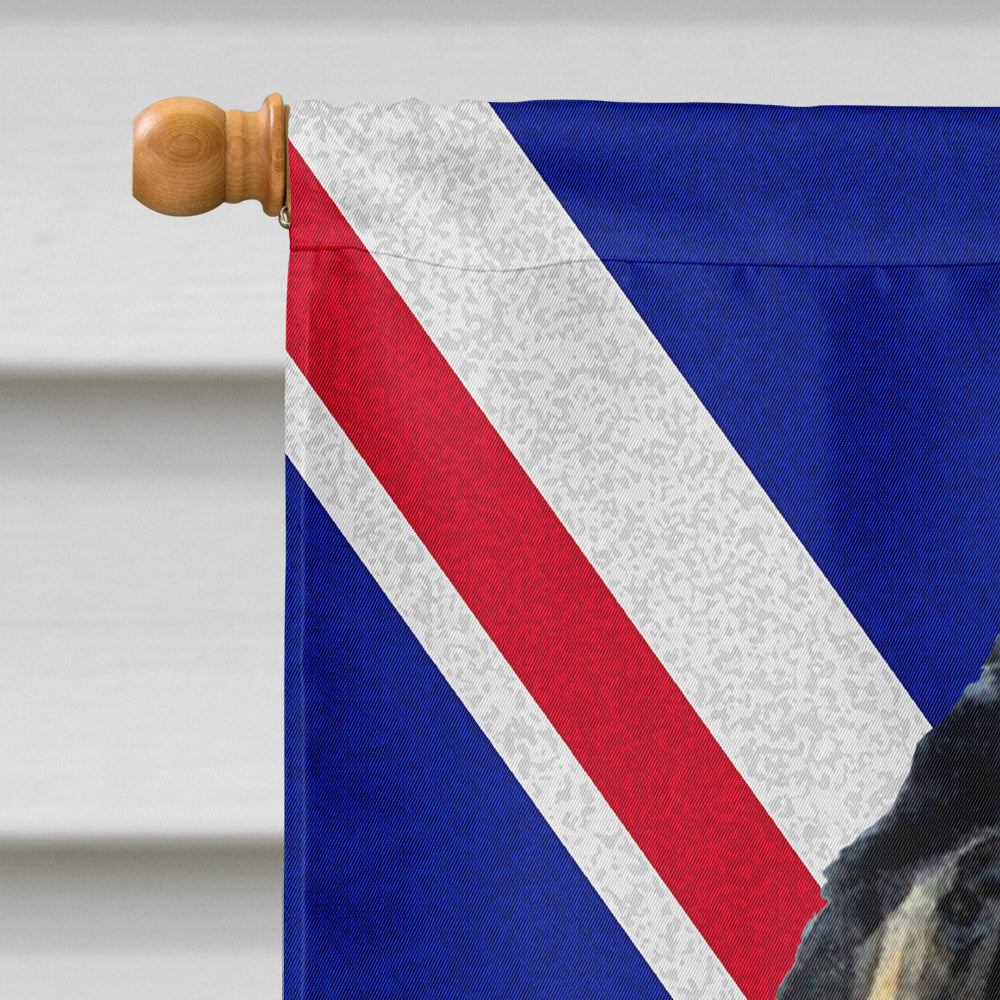 Tibetan Spaniel with English Union Jack British Flag House Flag 28x40 Porch Sleeve Pole Decorative Outside Yard Banner Artwork Wall Hanging, Polyester
