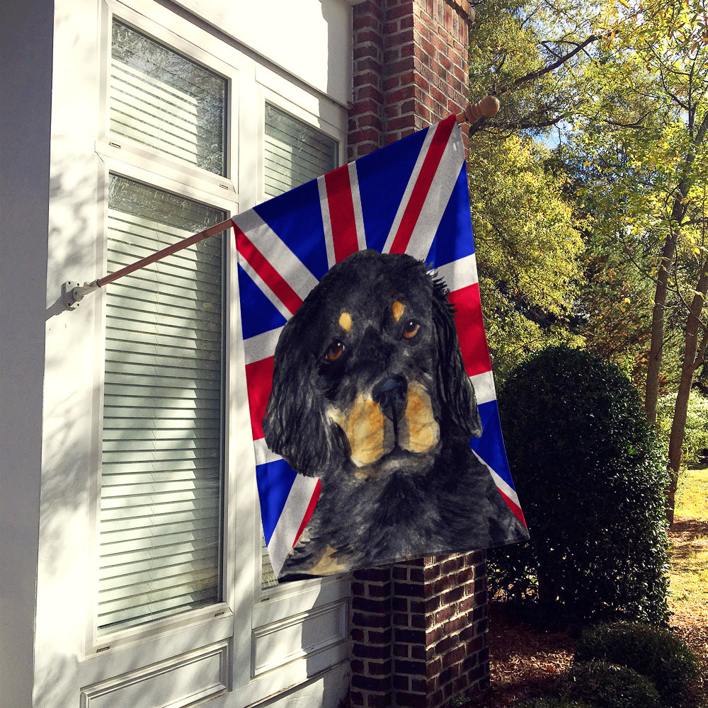 Gordon Setter with English Union Jack British Flag House Flag 28x40 Porch Sleeve Pole Decorative Outside Yard Banner Artwork Wall Hanging, Polyester