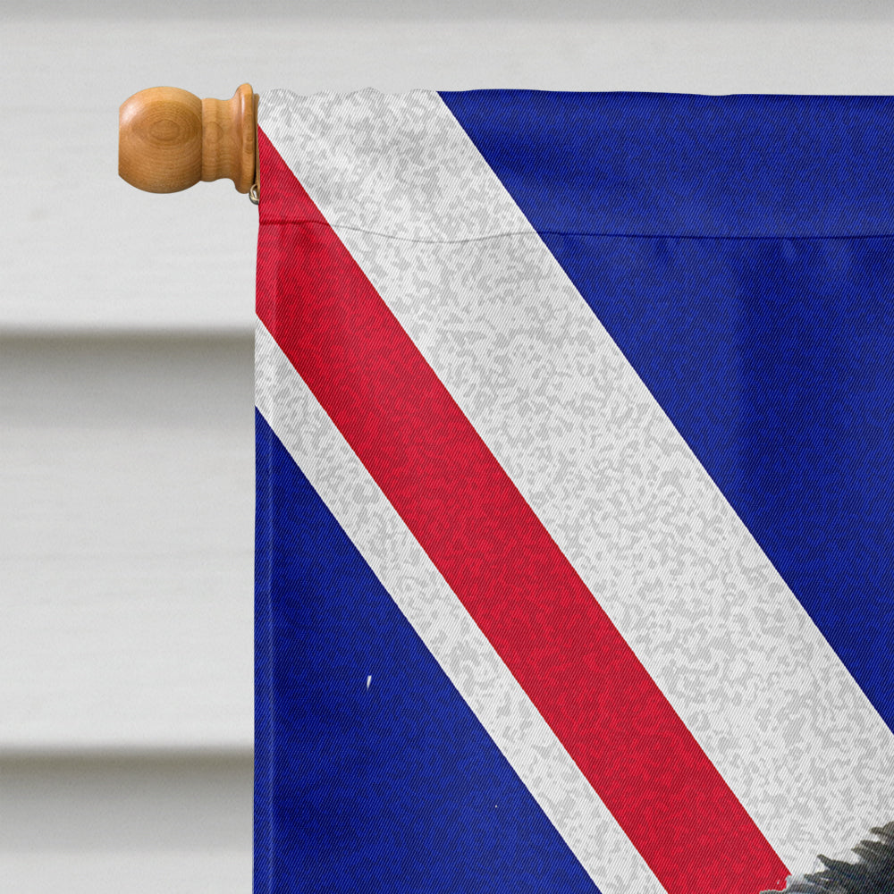 Akita with English Union Jack British Flag House Flag 28x40 Porch Sleeve Pole Decorative Outside Yard Banner Artwork Wall Hanging, Polyester