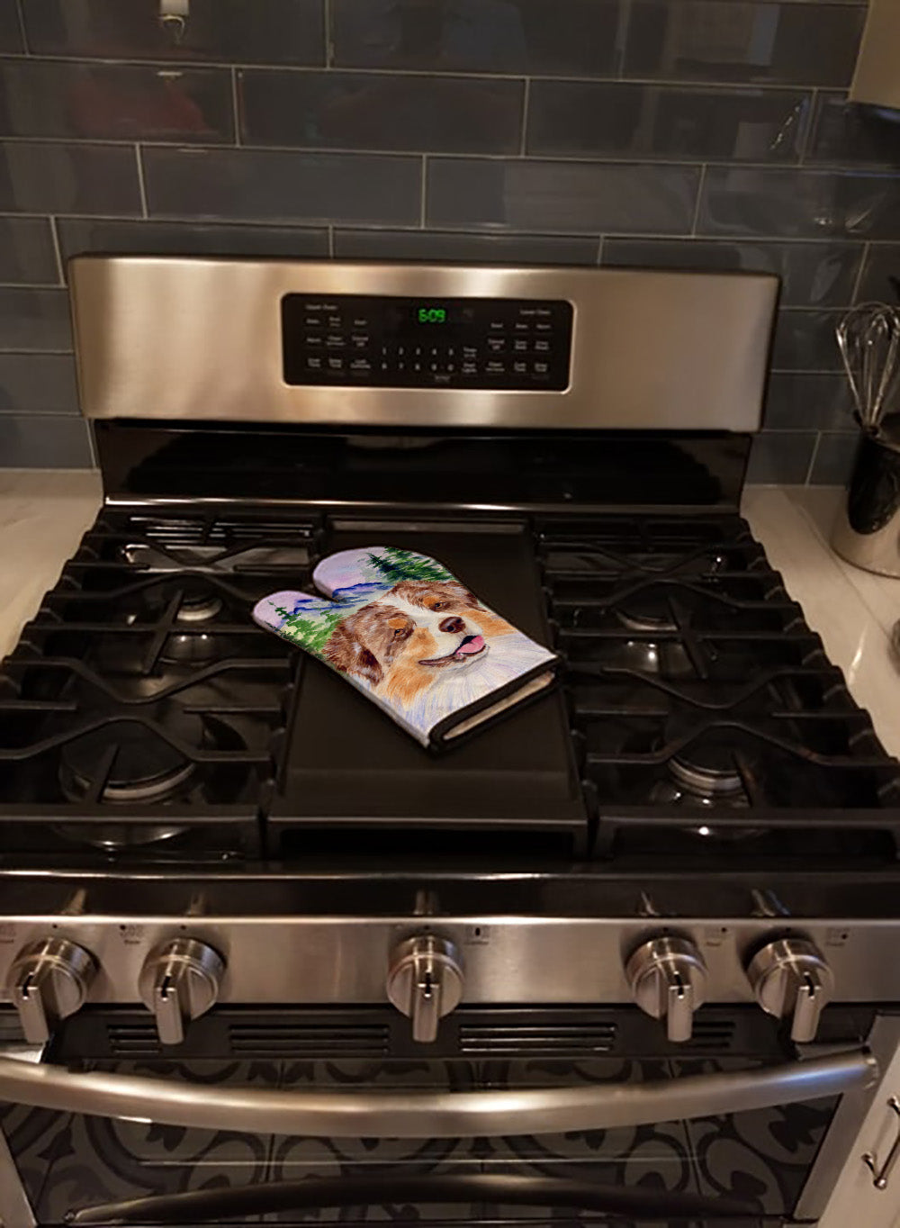 Australian Shepherd Oven Mitt Heat Resistant Thick Oven Mitt for Hot Pans and Oven, Kitchen Mitt Protect Hands, Cooking Baking Glove