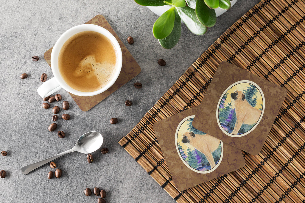 Anatolian Shepherd Foam Coasters Set of 4 Cup Coasters for Indoor Outdoor, Tabletop Protection, Anti Slip, Mouse pad Material