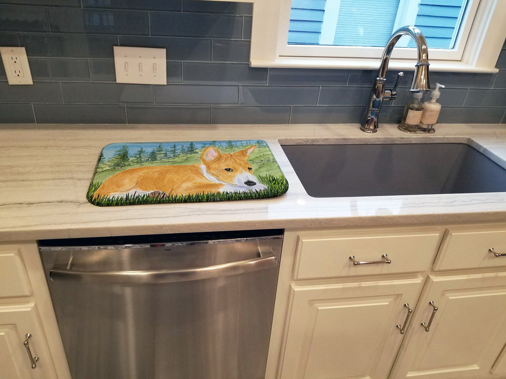 Basenji Dish Drying Mat Absorbent Dish Drying Mat Pad for Kitchen Counter Dish Drainer Mat for Countertop, 14 x 21", Multicolor