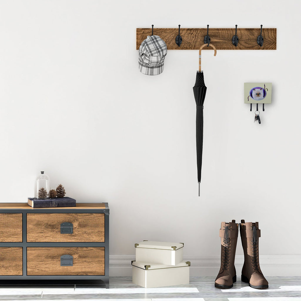 Cat Leash or Key Holder Wall Hooks, Coat Rack Wall Mount, for Hanging Keys, Towels, Aprons, Leashes