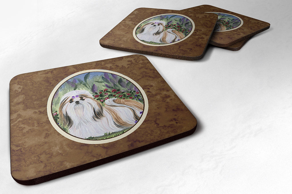 Shih Tzu Foam Coasters Set of 4 Cup Coasters for Indoor Outdoor, Tabletop Protection, Anti Slip, Mouse pad Material