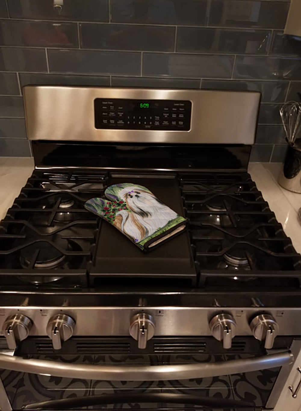 Shih Tzu Oven Mitt Heat Resistant Thick Oven Mitt for Hot Pans and Oven, Kitchen Mitt Protect Hands, Cooking Baking Glove