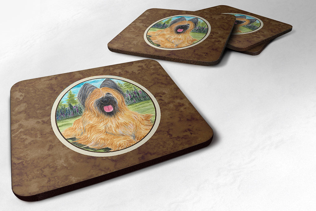 Briard Foam Coasters Set of 4 Cup Coasters for Indoor Outdoor, Tabletop Protection, Anti Slip, Mouse pad Material