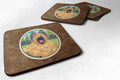 Briard Foam Coasters Set of 4 Cup Coasters for Indoor Outdoor, Tabletop Protection, Anti Slip, Mouse pad Material