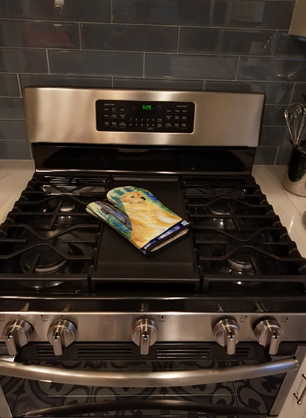 Golden Retriever Oven Mitt Heat Resistant Thick Oven Mitt for Hot Pans and Oven, Kitchen Mitt Protect Hands, Cooking Baking Glove