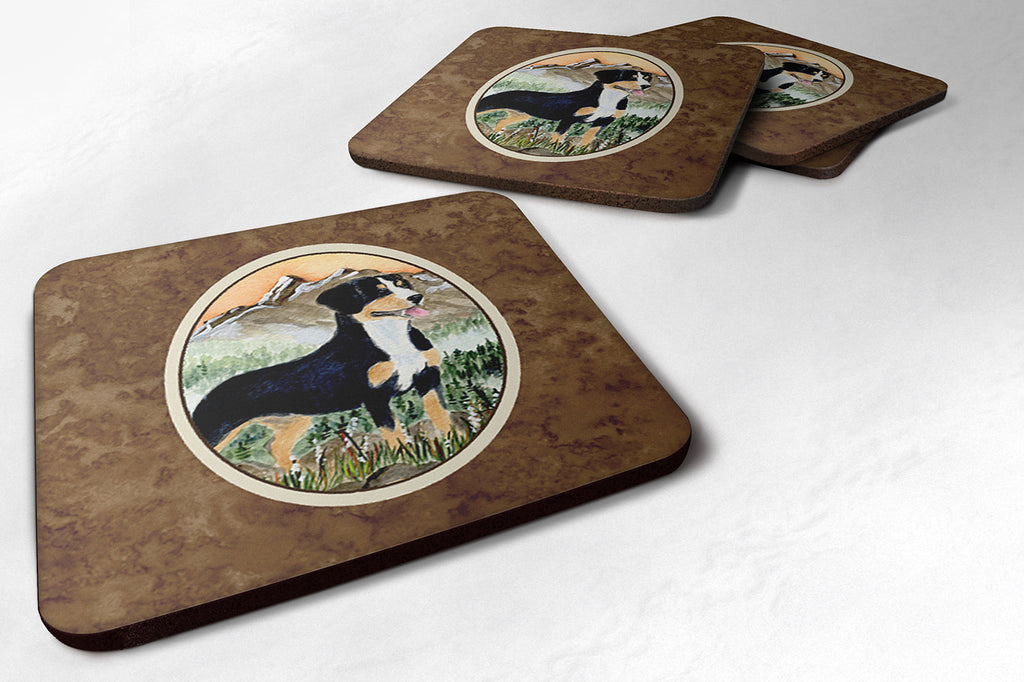 Entlebucher Mountain Dog Foam Coasters Set of 4 Cup Coasters for Indoor Outdoor, Tabletop Protection, Anti Slip, Mouse pad Material