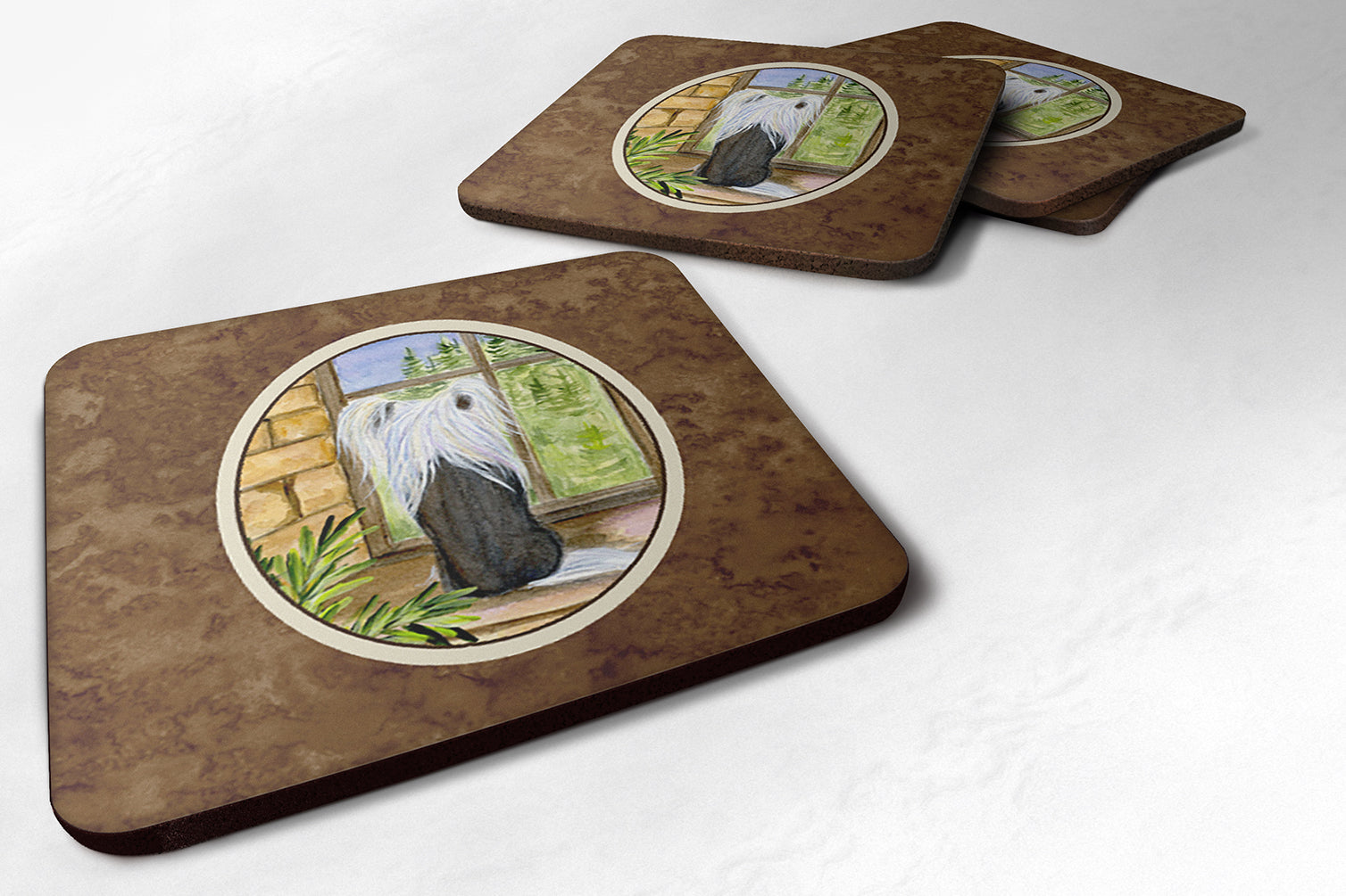 Chinese Crested Foam Coasters Set of 4 Cup Coasters for Indoor Outdoor, Tabletop Protection, Anti Slip, Mouse pad Material
