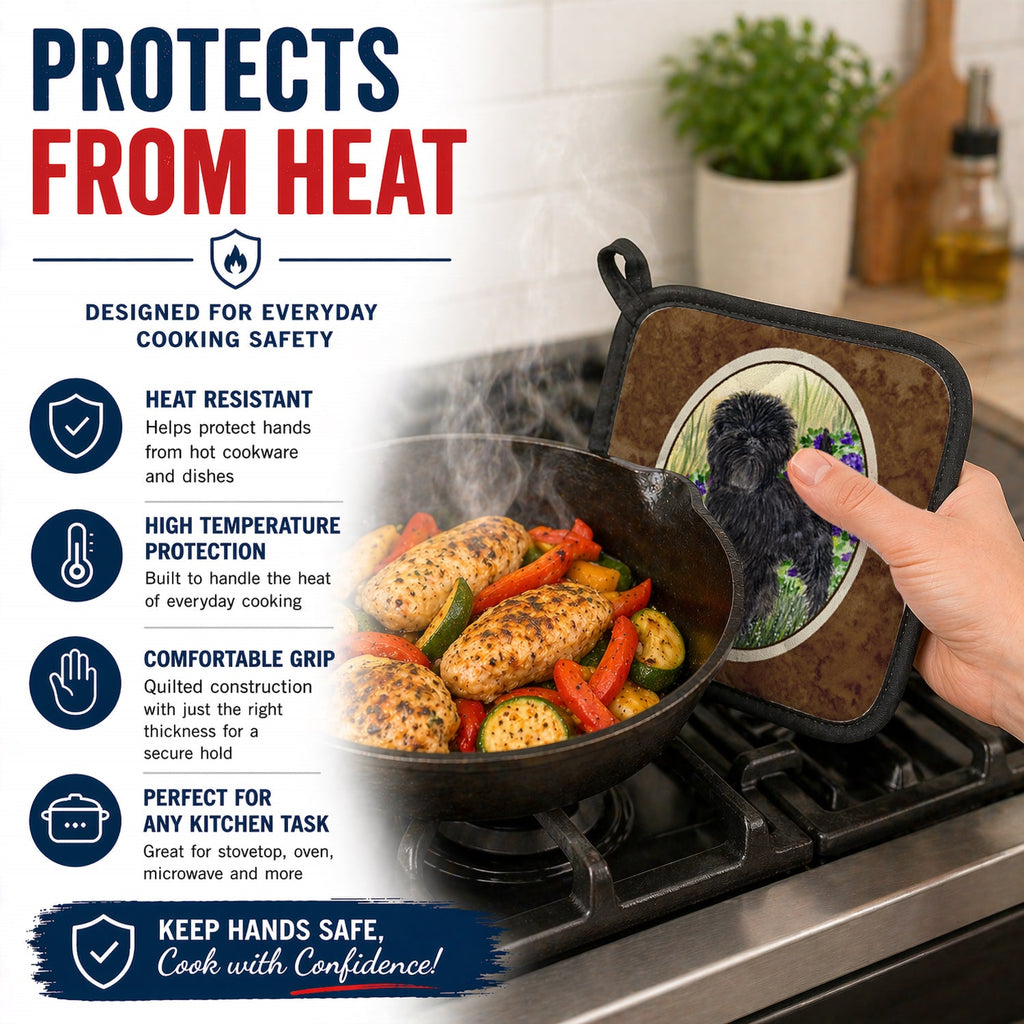 Affenpinscher Pot Holder Set of 2 Heat Resistant Quilted Hot Pads 7.5 x 7.5 Inch, Insulated Kitchen Trivets for Cooking & Baking