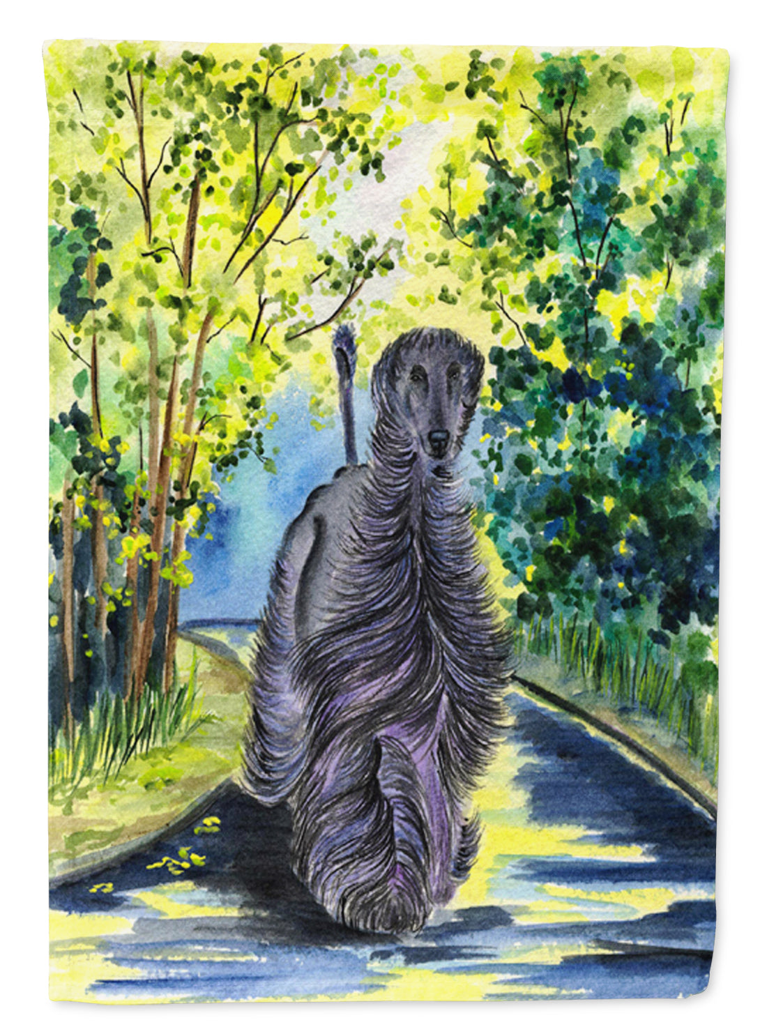 Afghan Hound House Flag 28x40 Porch Sleeve Pole Decorative Outside Yard Banner Artwork Wall Hanging, Polyester