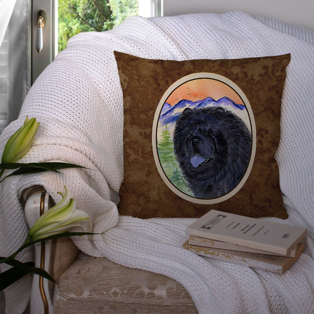 Chow Chow Decorative Throw Pillow 14x14 Indoor Outdoor Accent Cushion, Fabric Cover with Insert for Sofa, Bed, Porch & Living Room