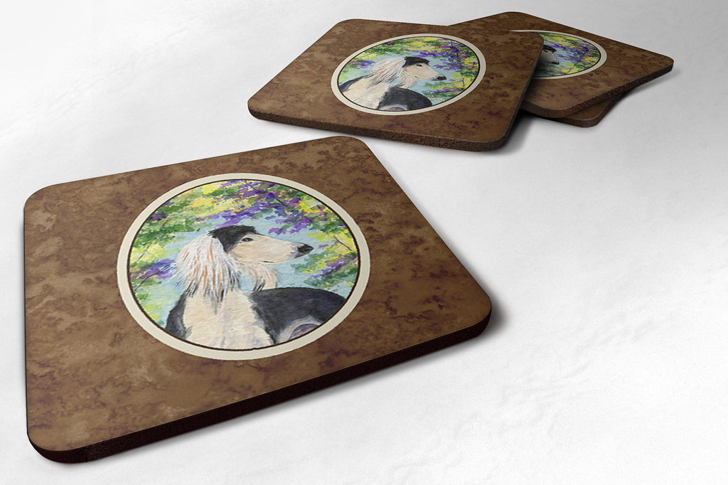 Saluki Foam Coasters Set of 4 Cup Coasters for Indoor Outdoor, Tabletop Protection, Anti Slip, Mouse pad Material