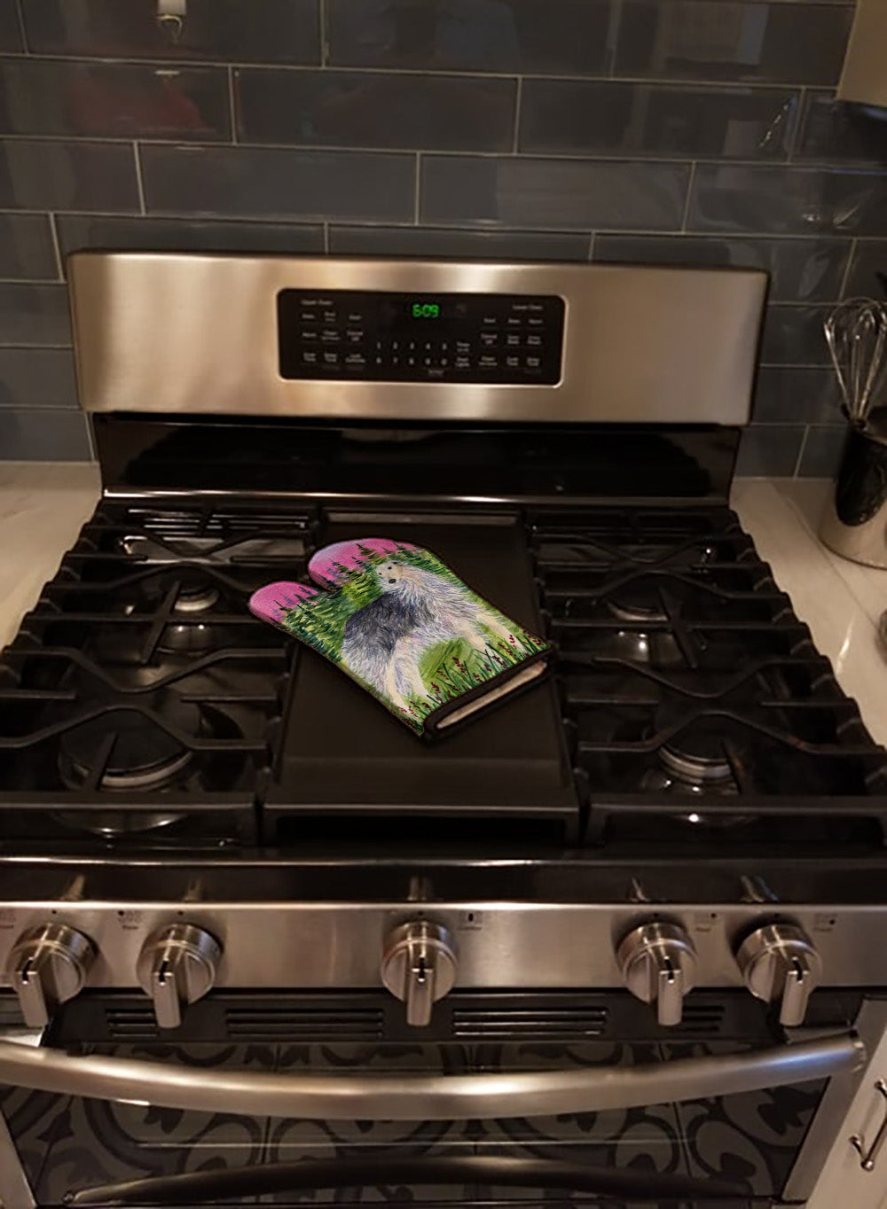 Borzoi Oven Mitt Heat Resistant Thick Oven Mitt for Hot Pans and Oven, Kitchen Mitt Protect Hands, Cooking Baking Glove