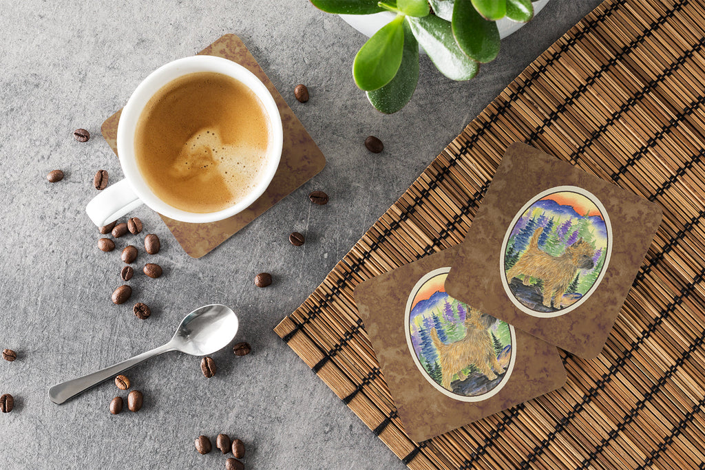 Cairn Terrier Foam Coasters Set of 4 Cup Coasters for Indoor Outdoor, Tabletop Protection, Anti Slip, Mouse pad Material