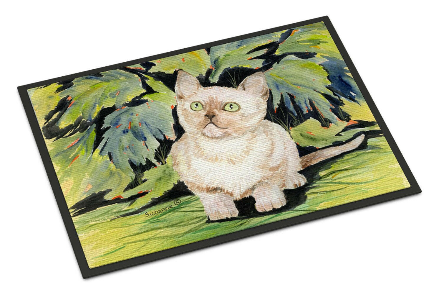 Cat - Burmese Doormat Indoor Outdoor 18H X 27W Front Door Mat Rugs for Entryway, Non Slip Washable
