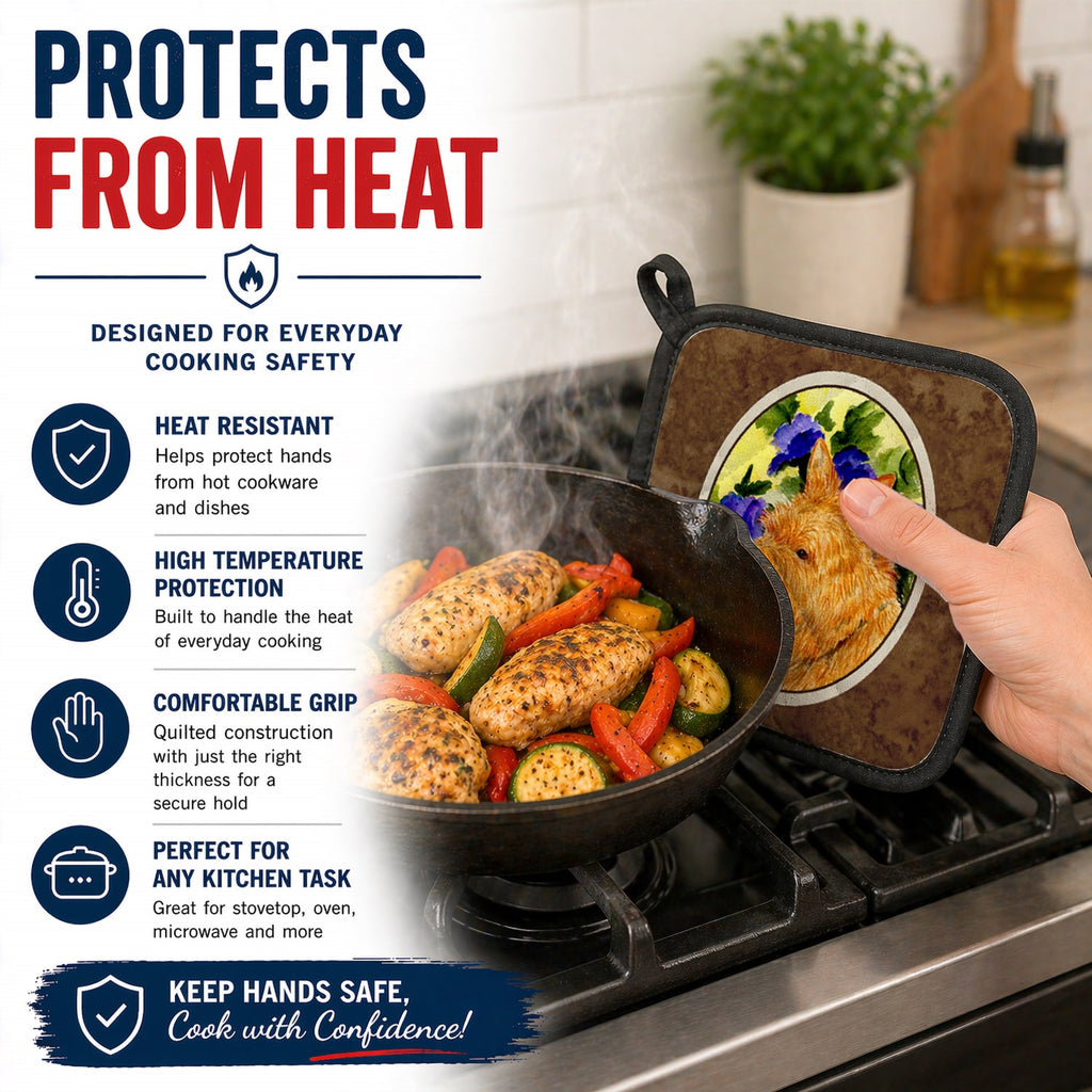Norwich Terrier Pot Holder Set of 2 Heat Resistant Quilted Hot Pads 7.5 x 7.5 Inch, Insulated Kitchen Trivets for Cooking & Baking