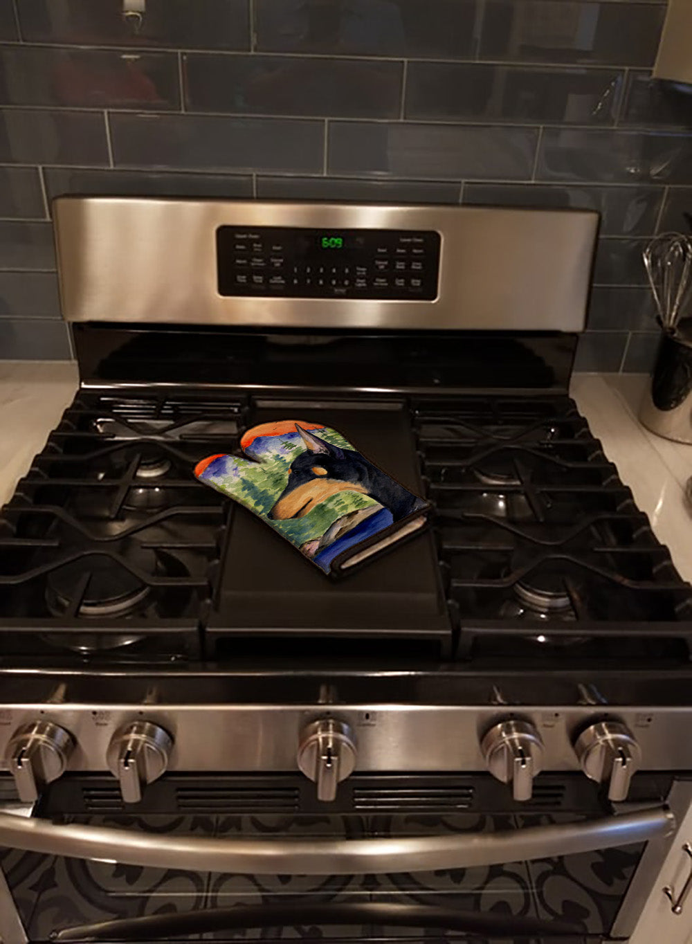Manchester Terrier Oven Mitt Heat Resistant Thick Oven Mitt for Hot Pans and Oven, Kitchen Mitt Protect Hands, Cooking Baking Glove
