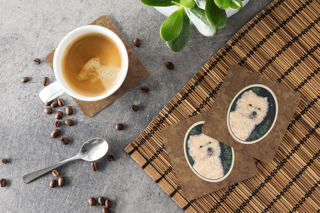 Starry Night Cairn Terrier Foam Coasters Set of 4 Cup Coasters for Indoor Outdoor, Tabletop Protection, Anti Slip, Mouse pad Material