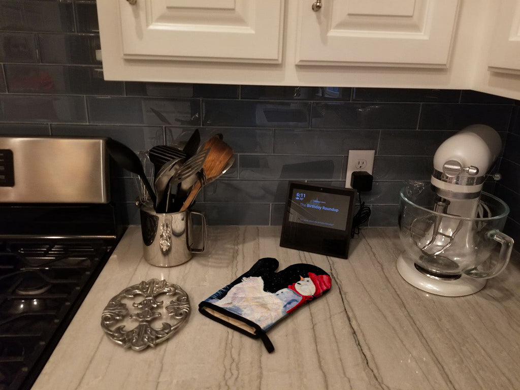 Samoyed Oven Mitt Heat Resistant Thick Oven Mitt for Hot Pans and Oven, Kitchen Mitt Protect Hands, Cooking Baking Glove