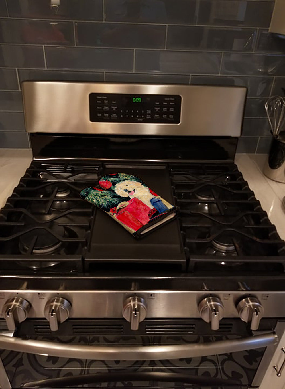 Golden Retriever Oven Mitt Heat Resistant Thick Oven Mitt for Hot Pans and Oven, Kitchen Mitt Protect Hands, Cooking Baking Glove
